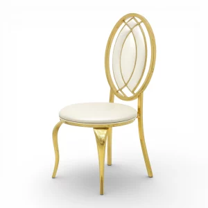 Gold Stainless Steel Oval Eye Back Chair