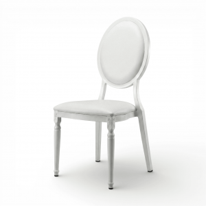 White Aluminum Oval Back Banquet Chair